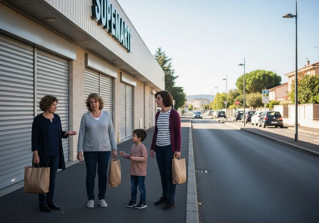 famille frustration supermarché