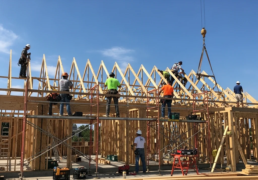 chantier construction toit
